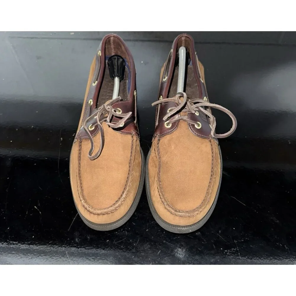Sperry Top-Sider Authentic Original Mens Leather Casual Boat Shoes Size 13 Brown